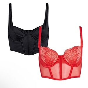 La SENZA Lace & Satin Bustier Tops Size Medium NWT & NWOT